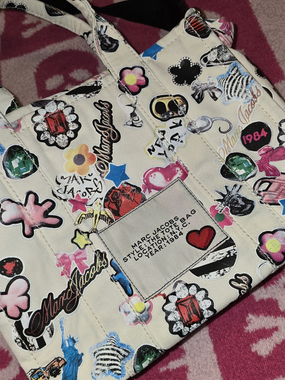 Marc Jacobs The Medium Sticker Canva The Tote Bag - Picture 3 of 5